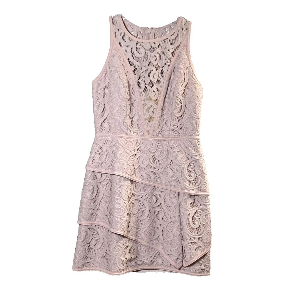 bcbg asymmetric mini dress BCBG LACE TRIM ASYMMETRICAL MINI DRESS originally